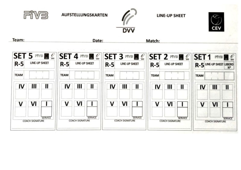 Aufstellungskarten-FIVB